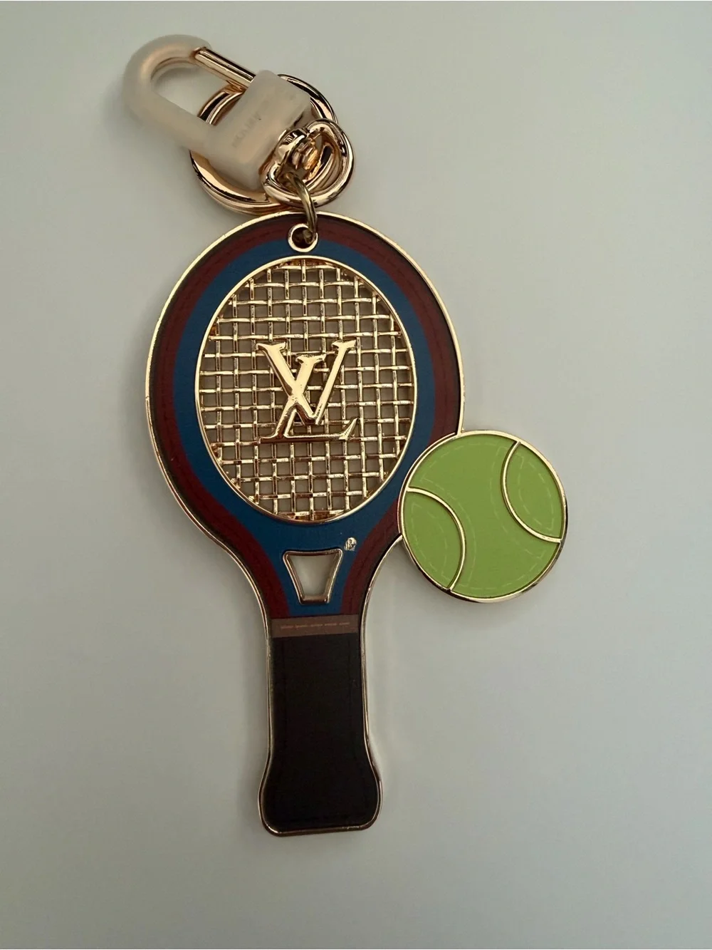 Louis Vuitton Blue, Brown & Lime Tennis Racket Key Charm